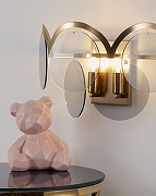 Накладной светильник Moderli Komo V7083-2W цвет плафона/подвески Серый, цвет арматуры Латунь-7