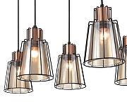 Подвесной светильник Vele Luce Carisma VL6462P06 цвет плафона/подвески Коньячный, цвет арматуры Черный-3