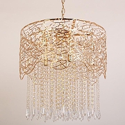 Подвесной светильник Abrasax Irma X9118A/6GO цвет плафона/подвески Золото, Прозрачный, цвет арматуры Золото