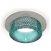 Встраиваемый светильник Ambrella Light XC XC6514043 цвет плафона/подвески Голубой, цвет арматуры Серый