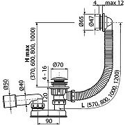 Слив-перелив Alcaplast A505CKM Click-Clack Хром-1