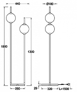 Торшер Maytoni The S1xth Sense Z020FL-L12BS3K цвет плафона/подвески Белый, цвет арматуры Латунь-11