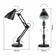 Настольная лампа офисная Эра N123 Б0047197 цвет плафона/подвески Черный, цвет арматуры Черный-8