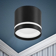 Накладной светильник Эра OL9 GX53 BK/WH Б0048542 цвет плафона/подвески Белый, Черный, цвет арматуры Черный-1