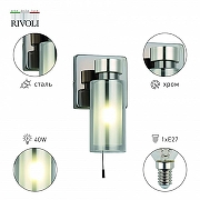 Бра Rivoli Klara Б0050851 цвет плафона/подвески Белый, Дымчатый, цвет арматуры Жемчужный, Черный, Никель-2