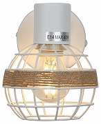 Бра Rivoli Anselma Б0051974 цвет плафона/подвески Белый, Коричневый, цвет арматуры Белый, Хром-1