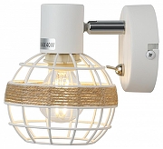 Бра Rivoli Anselma Б0051974 цвет плафона/подвески Белый, Коричневый, цвет арматуры Белый, Хром-2