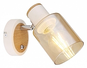 Бра Rivoli Jamilly Б0054660 цвет плафона/подвески Тонированный, цвет арматуры Белый, Коричневый