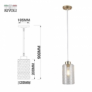 Подвесной светильник Rivoli Malice Б0054877 цвет плафона/подвески Прозрачный, цвет арматуры Золото-5