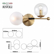 Бра Rivoli Darlene Б0055499 цвет плафона/подвески Белый, Прозрачный, цвет арматуры Латунь-3