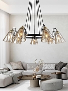 Подвесной светильник Rivoli Cathy Б0055516 цвет плафона/подвески Тонированный, цвет арматуры Латунь, Черный-3