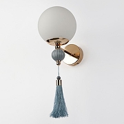 Бра Rivoli Cosmina Б0066504 цвет плафона/подвески Белый, Голубой, цвет арматуры Золото-3