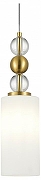 Подвесной светильник Rivoli Antonella Б0068046 цвет плафона/подвески Белый, цвет арматуры Латунь, Прозрачный