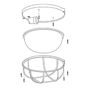 Накладной светильник Wolta ДПБ03-100-002 цвет плафона/подвески Прозрачный, цвет арматуры Белый-1