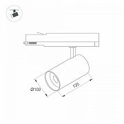 Светильник на штанге Arlight NIKA 031178 цвет плафона/подвески Черный, цвет арматуры Черный-1