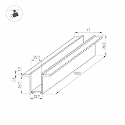 Трек встраиваемый Arlight MAG-25 034225 цвет арматуры Черный-2
