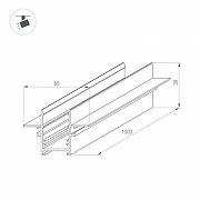 Трек встраиваемый Arlight MAG-25 046284 цвет арматуры Черный-4