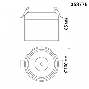 Встраиваемый светильник Novotech Groda 358775 цвет плафона/подвески Черный, цвет арматуры Черный-2