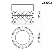 Накладной светильник Novotech Aura 358998 цвет плафона/подвески Прозрачный, цвет арматуры Черный-3