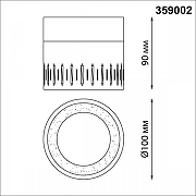 Накладной светильник Novotech Aura 359002 цвет плафона/подвески Прозрачный, цвет арматуры Черный-4
