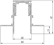 Трек встраиваемый Feron CABM1001 41963 цвет арматуры Черный-1