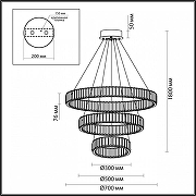 Подвесной светильник Odeon Light Vek1a 4930/88L цвет плафона/подвески Прозрачный, цвет арматуры Хром-4
