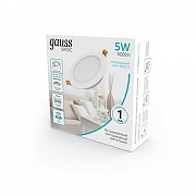 Встраиваемый светильник Gauss 9030420205 цвет плафона/подвески Опал, цвет арматуры Белый-3