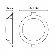 Встраиваемый светильник Gauss 9030420205 цвет плафона/подвески Опал, цвет арматуры Белый-5