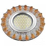 Встраиваемый светильник Fametto DLS-L148 UL-00003900 цвет плафона/подвески Желтый, Прозрачный, цвет арматуры Хром