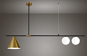 Светильник на штанге Moderli Dellay V4010-3P цвет плафона/подвески Белый, Латунь, цвет арматуры Латунь, Черный-1