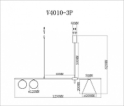 Светильник на штанге Moderli Dellay V4010-3P цвет плафона/подвески Белый, Латунь, цвет арматуры Латунь, Черный-2