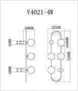 Накладной светильник Moderli Krona V4021-4W цвет плафона/подвески Белый, цвет арматуры Черный-2
