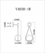 Бра Moderli Bestia V4030-1W цвет плафона/подвески Белый, цвет арматуры Латунь-1