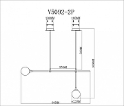 Светильник на штанге Moderli Lingdal V5092-2P цвет плафона/подвески Белый, цвет арматуры Золото-1