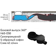 Душевой лоток Berges B1 Keramik 600 095017 с Черной матовой решеткой-4