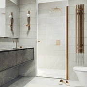 Душевая дверь Maybah Glass MGD-1670-2 700х1980 на монопетле Бронза стекло прозрачное