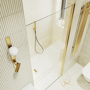 Душевая дверь Maybah Glass MGD-1670-3 700х1980 на монопетле Золото стекло прозрачное-2