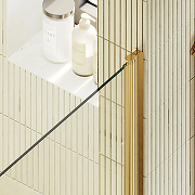 Душевая дверь Maybah Glass MGD-1670-3 700х1980 на монопетле Золото стекло прозрачное-4