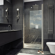 Душевая дверь Maybah Glass MGD-1670-5 700х1980 на монопетле Хром матовый стекло прозрачное