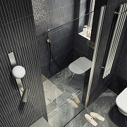 Душевая дверь Maybah Glass MGD-1670-5 700х1980 на монопетле Хром матовый стекло прозрачное-2