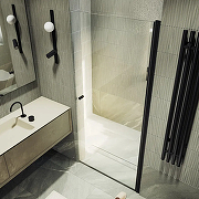 Душевая дверь Maybah Glass MGD-1670-6 700х1980 на монопетле Черный стекло прозрачное-2