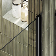 Душевая дверь Maybah Glass MGD-1670-6 700х1980 на монопетле Черный стекло прозрачное-5