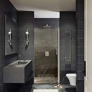 Душевая дверь Maybah Glass MGD-1674-5 700х1980 на монопетле Хром матовый стекло бронзовое-1