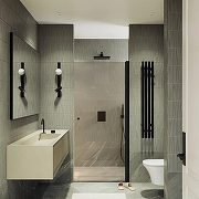 Душевая дверь Maybah Glass MGD-1674-6 700х1980 на монопетле Черный стекло бронзовое-2