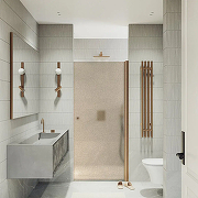 Душевая дверь Maybah Glass MGD-1675-2 700х1980 на монопетле Бронза стекло бронзовое матовое-3