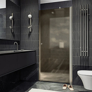 Душевая дверь Maybah Glass MGD-1675-5 700х1980 на монопетле Хром матовый стекло бронзовое матовое