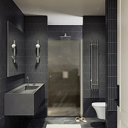 Душевая дверь Maybah Glass MGD-1675-5 700х1980 на монопетле Хром матовый стекло бронзовое матовое-2