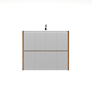 Тумба с раковиной Sanflor Диана 65 С28171 подвесная цвет Дуб Крафт золотой Белый