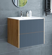 Тумба с раковиной Sanflor Диана 65 С28118 подвесная цвет Дуб Крафт золотой Графит