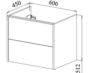 Тумба с раковиной Sanflor Диана 65 С28121 подвесная цвет Дуб Шерман Белый-3